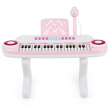 Piano Pour Enfants De 3+ Ans Avec 31 Touches,tabouret,microphone,  45x23x45cm, Rose - Jeux d'imitation BUT