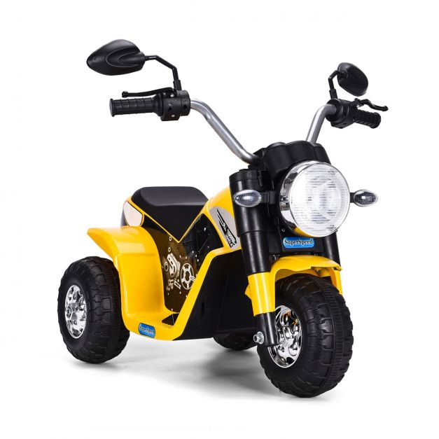Moto Electrique pour Enfants 20W à partir de 3 à 8 Ans Moto Véhicule 6V  Charge max. 20KG Jaune - Costway