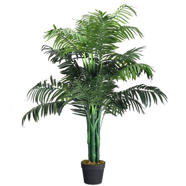 Plante Artificielle Faux Arbre avec Pot Décoration Intérieur ou Extérieur  Palmier Aréca Vert Hauteur 110cm - Costway