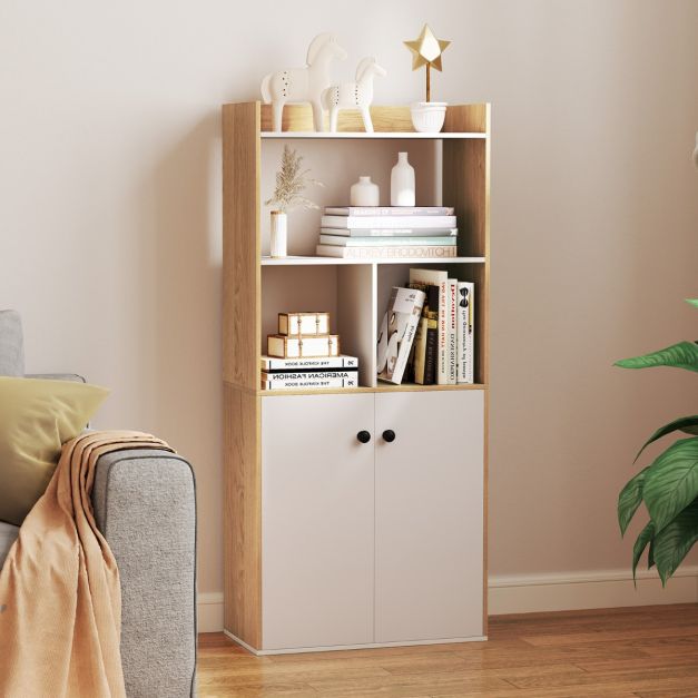 LIWI-Bibliothèque 6 Compartiments avec 3 Portes, Armoire de Rangement