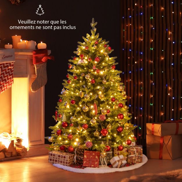 COSTWAY Sapin De Noël Artificiel 180 Cm Connecteur D'Alimentation 470