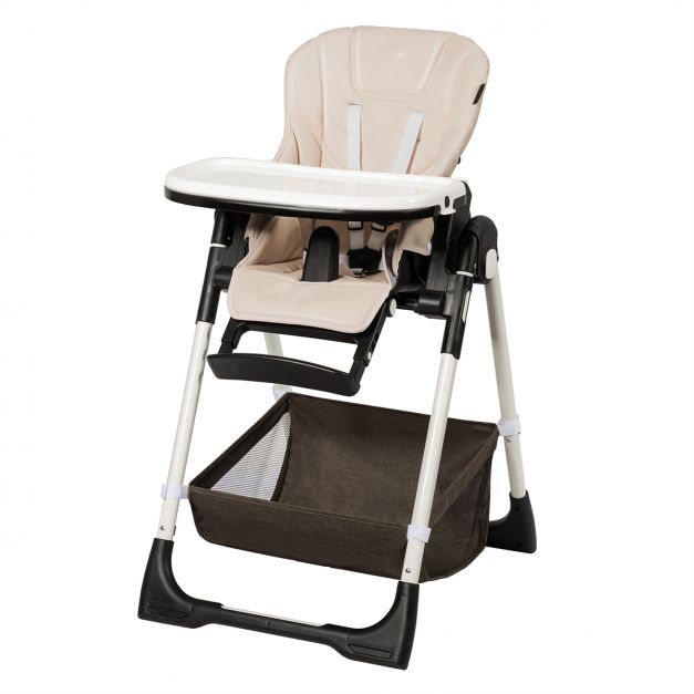 Chaise Haute Bébé Pliable pour 0-5Ans Charge 15KG 6 Réglages en Hauteur  Marron - Costway