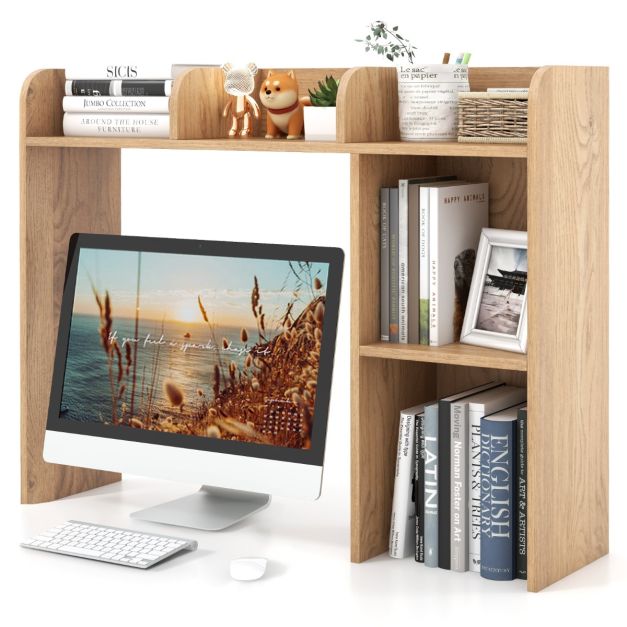 Bibliothèque de rangement – Étagère de bureau pour écran PC, support  d'imprimante et organisateur de bureau