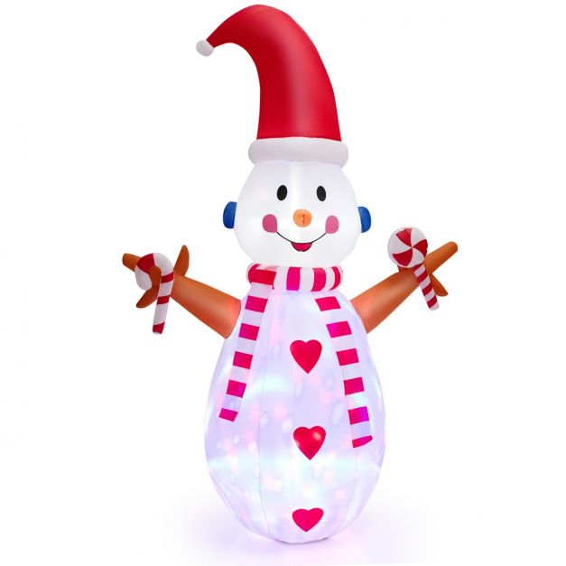 10€03 sur Décoration Noël Modèle Gonflable Bonhomme Neige Cour 1,2M  Tournant Lumières Colorées 100-240V (Eu) - Boules de Noël - Achat & prix