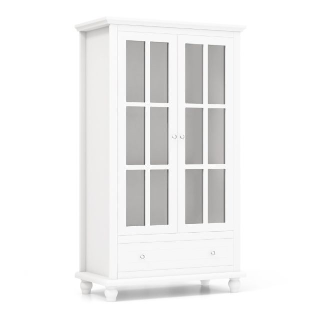 Vitrine, bibliothèque avec 2 portes et rangement de livres - 110 x 70 x