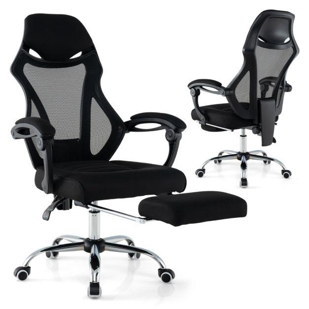 BASETBL Chaise de Bureau, Chaise Ergonomique, Chaise Pivotante en Maille, Réglable en Hauteur