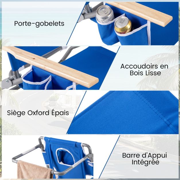 Bretelles Réglables Pour Chaise De Plage Uxcell – Bleues, 71 X 2 Pouces, Lot De 2, Neuves