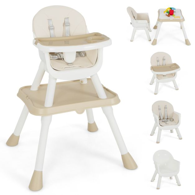 Chaise haute pliante 3 en 1 pour bébé, siège rehausseur de salle à manger  réglable en hauteur avec plateau amovible et plateau alimentaire réglable à  3 positions 