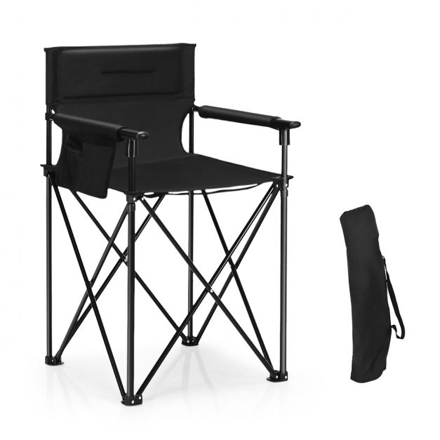 Chaise Camping Pliable avec Porte-gobelet Multi-poche Accoudoir