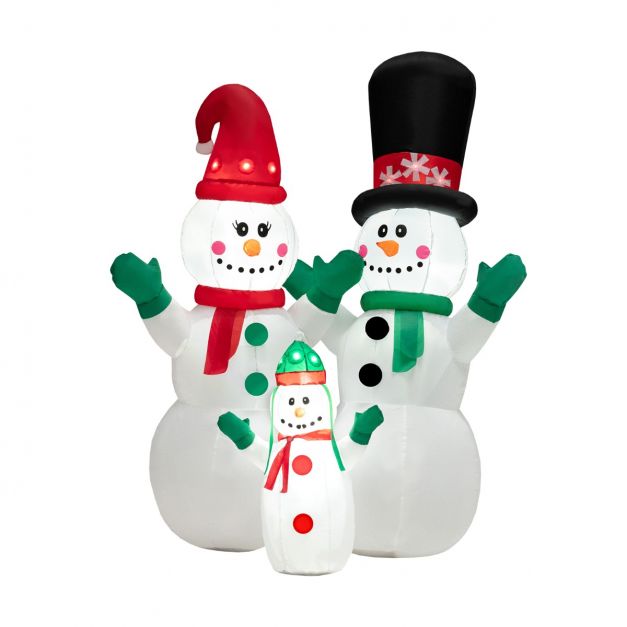 175 cm Bonhommes Neige Noël Gonflable Décorations Gonflables de Noël avec  Lumières LED et Gonfleur pour Extérieur/Intérieur - Costway