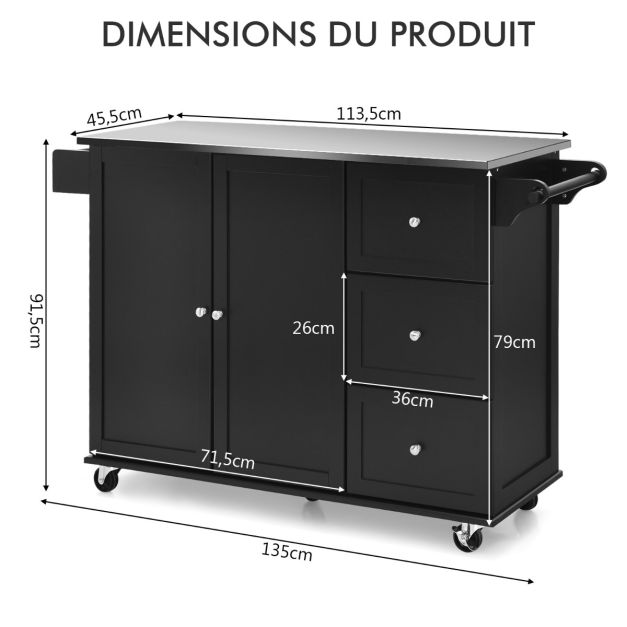 Chariot De Service Evo IDIMEX - Desserte Cuisine 2 Plateaux Verre Noir Trempé, Porte-Bouteilles, Roulettes Avec Freins, Métal Chromé Élégant