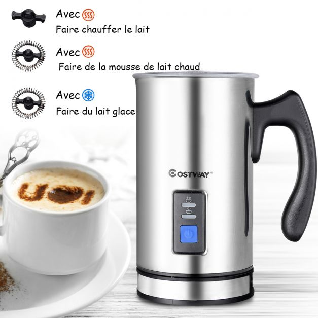 Mousseur à lait électrique, double fouet, 3 vitesses réglables