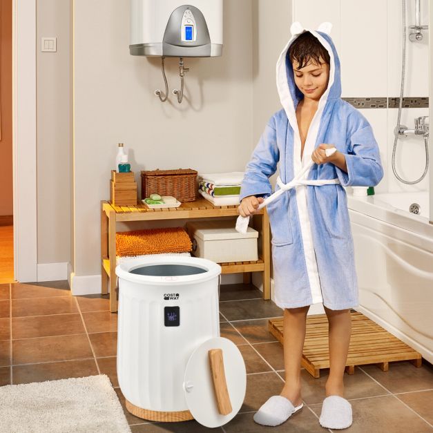 Chauffe-serviettes 20L COSTWAY - Température Jusqu'à 130°C, Minuterie 30-90min, Sécurité Enfant, Lumière LED - 10