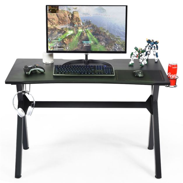 Bureau Gaming pour Gamer 123,5 x 60 x 76 CM Table Ergonomique avec