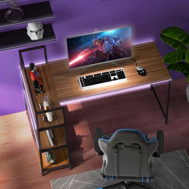 Bureau d'angle en Forme L Réversible, 120 x 88 x 74,5 cm (Naturel