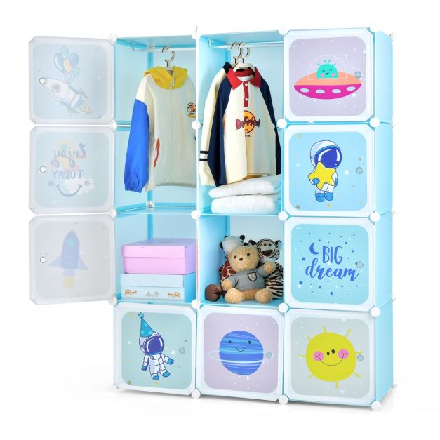 Armoire Penderie Portable 20 Casiers Cubes de Stockage Modulaire Étagère de  Rangement , Assemblage Facile pour Vêtements, Accessoire