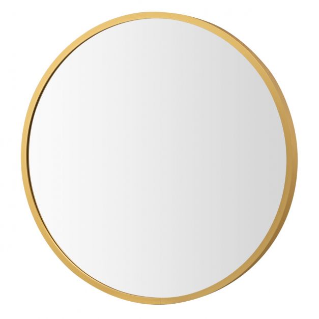 Miroir rond, 80 cm, miroir doré, miroir mural avec cadre en alliage  d'aluminium pour