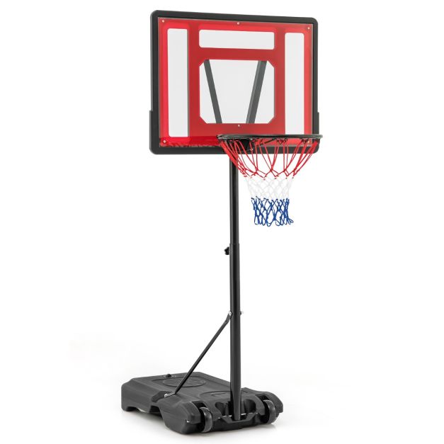 Support De Basket 130 - 305 Cm Avec Filet Et 2 Roulettes Reglable En Hauteur Noir 88306150