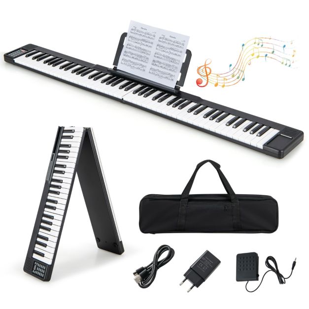 Piano Numérique Pliable à 88 Touches avec Fonction Bluetooth MIDI Clavier  Électronique Portable avec Pédale de Sustain Sac de Transport