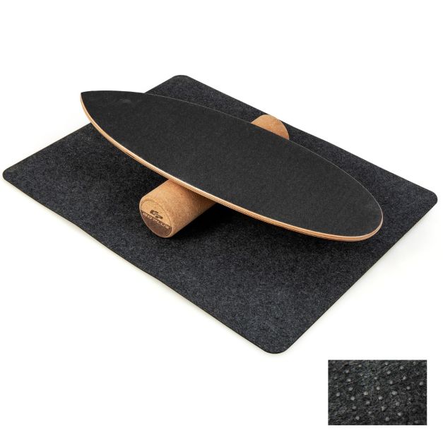 Indoorboard Curved Planche d'équilibre + tapis + rouleau de bois