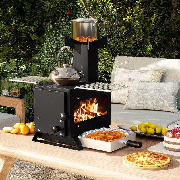 TOMSHOO Camping Poêle À Bois Portable Pliable Léger En Acier Inoxydable À Bois Poêle Routard