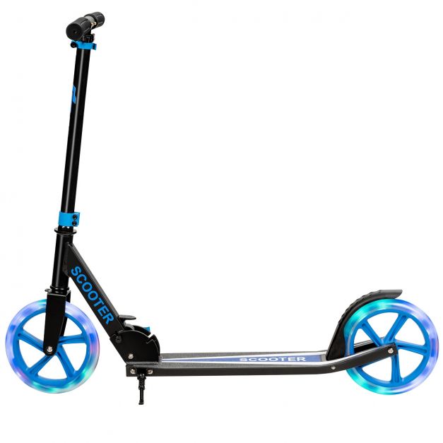 Trottinette enfant Giantex trottinette pour enfants 2 roues pliable de 10+  ans avec plateau en aluminium hauteur ajustable charge max. 100KG bleu
