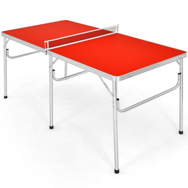 Mini table de ping-pong pliable pour l'intérieur et le jardin - Résistant  aux intempéries - 152 x 76 x 76 cm