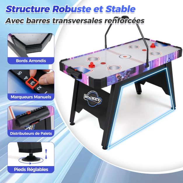 Jeu De Air Hockey De Table - 2 Disques Et 2 Palaies - Occasion Pour Enfants Et Adultes
