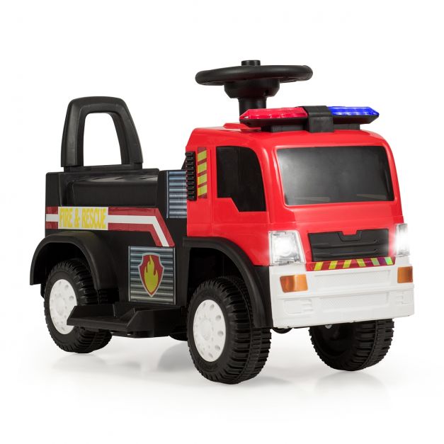 Camion de Pompiers Electrique Alimenté par une Batterie de 6V Pour Garçon  et Fille de 3 à 6 ans - Costway