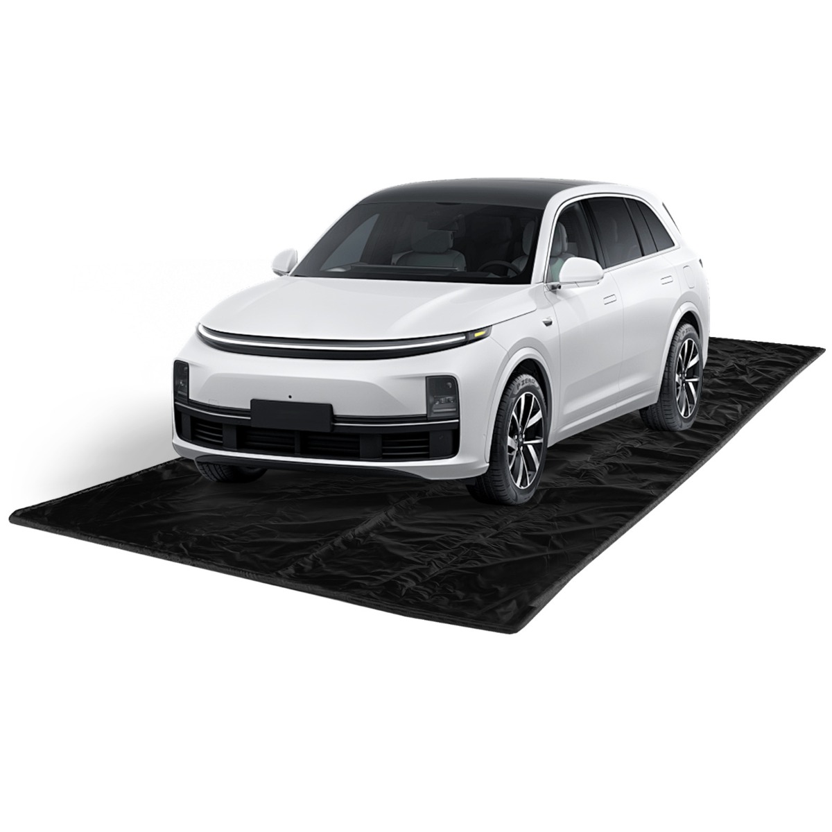 Costway Tapis de Sol de Garage 5,5X2,4 M Tapis Antidérapant Boue Raclette de Sol & Bandes Adhésives Incluses Convient aux SUV de Taille Moyenne