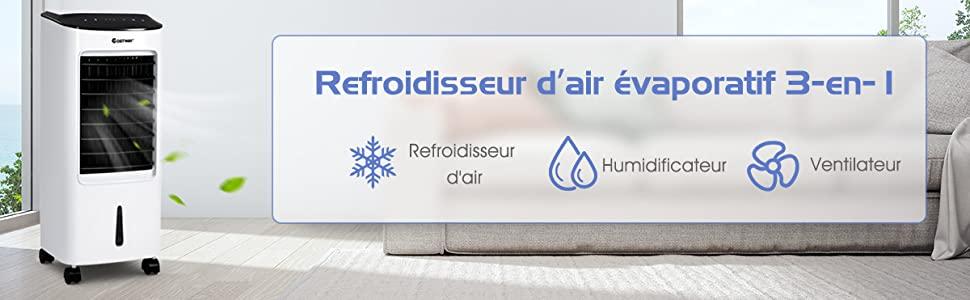 4 in 1 mobiele airconditioner met afstandsbediening 65 W 7,5 uur timer 7 liter watertank 3 modi/snelheden LED-display