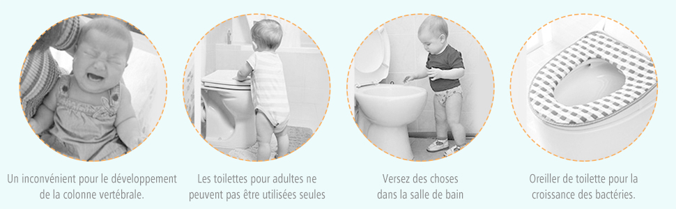 Reducteur de wc Siège de Toilette Enfant Pliable, Reducteur de Toilette Bébé  avec Marches Larges, Escalier Toilette Enfant avec Lunette