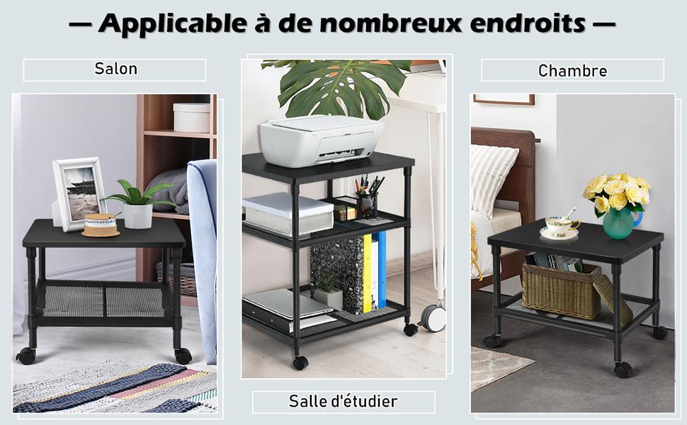 support-mobile-pour-imprimante-avec-rangement