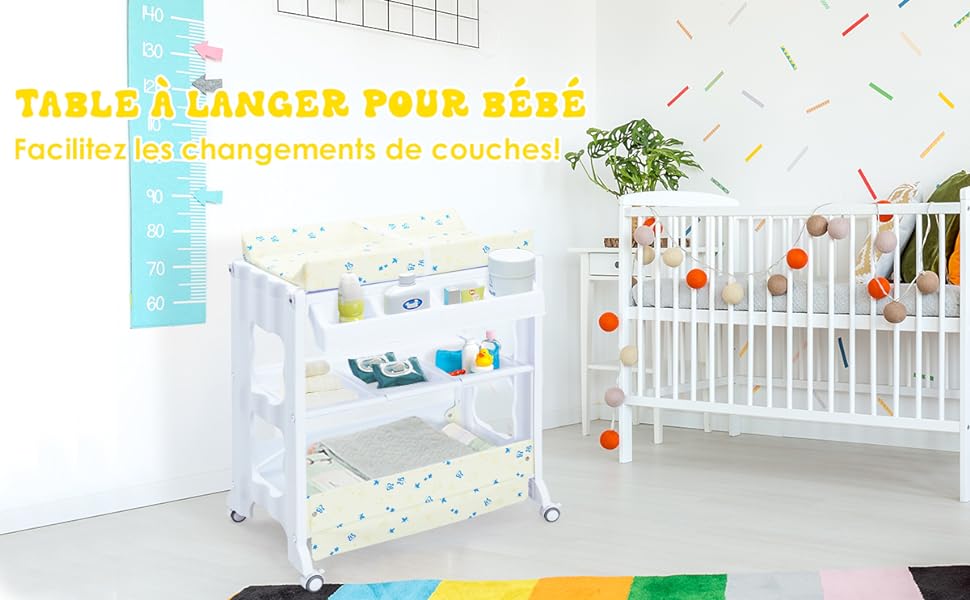 table-a-langer-bebe-avec-roues