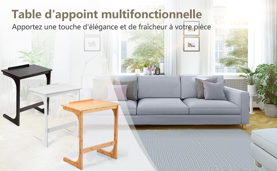 Table de lit pour Ordinateur Portable avec Plateau Inclinable 60 x 40 x 70 cm