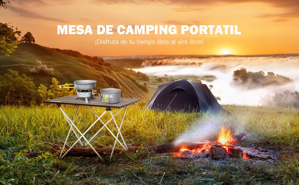 Table de Camping Pliable en Aluminium Charge Max 25 KG Table de Jardin 56 x 41 x 41 CM