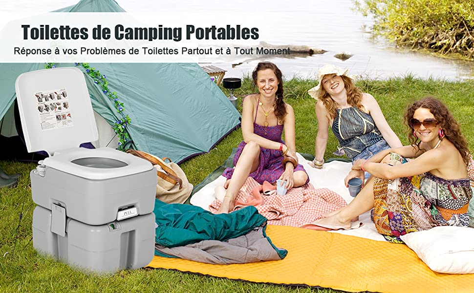 20L WC Toilettes Portables Toilettes de Camping Supporter 200 kg pour  Camping Voiture